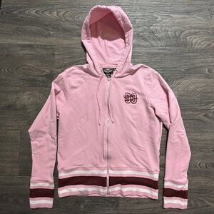Harley Davidson Pink Hoodie Zip Up XL Sweatshirt Y2K Motorcycle Biker Cotton